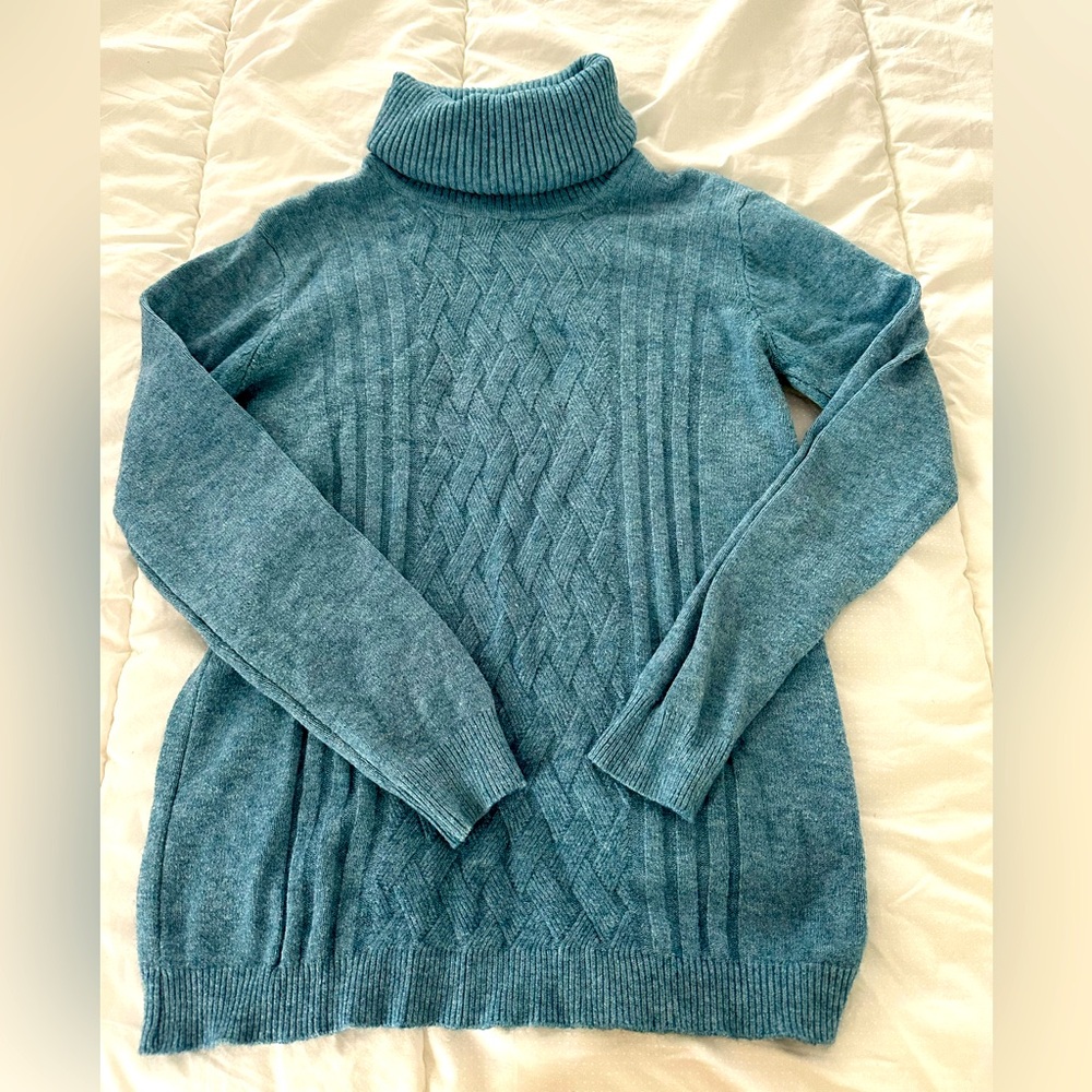 Blue turtleneck